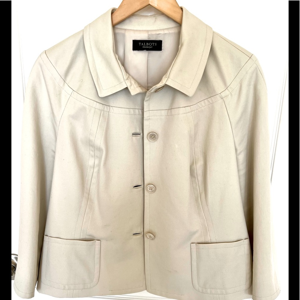 Crop Jacket Blazer Talbots Kaki